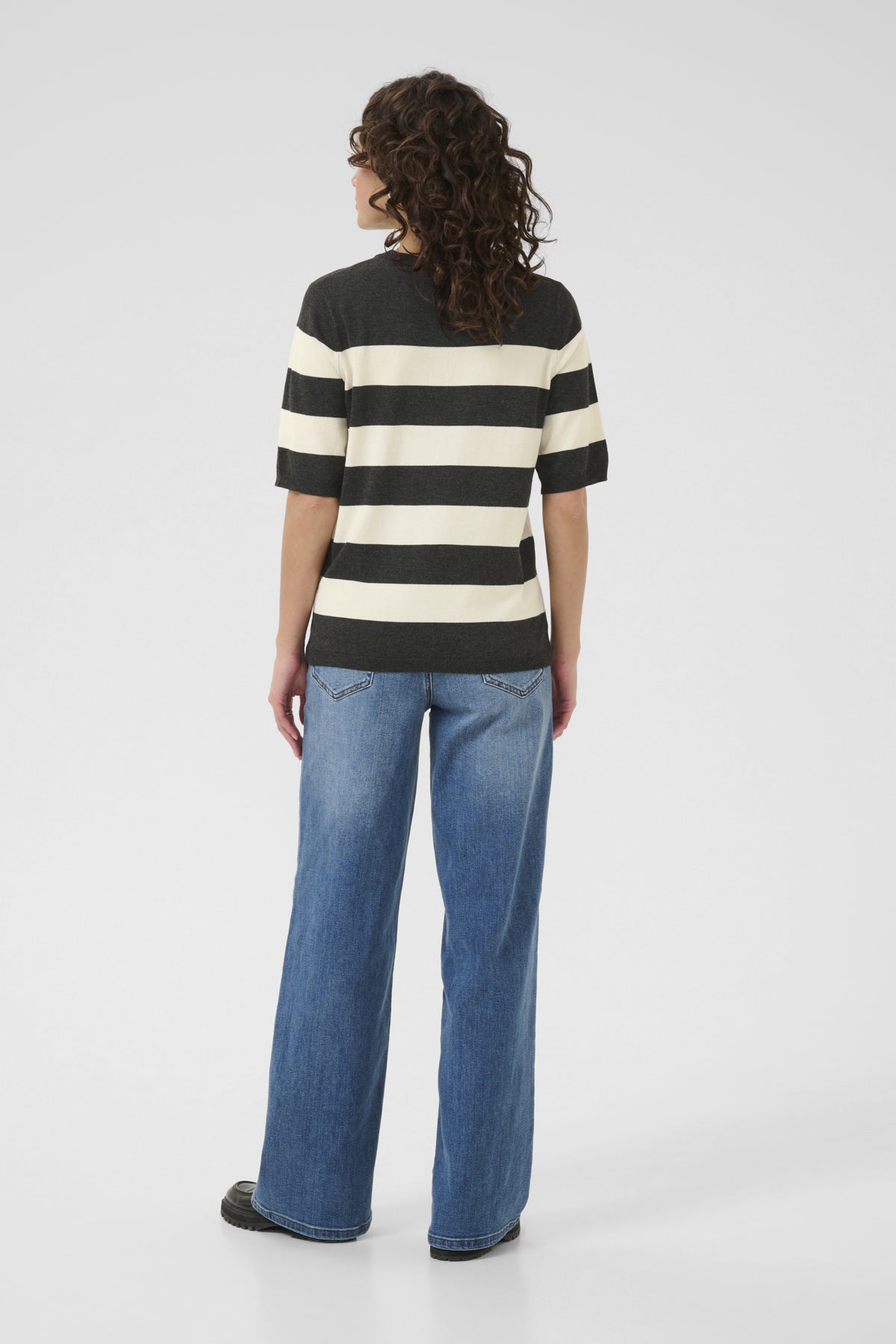 KAFFE LIZZA BOLD STRIPE TOP